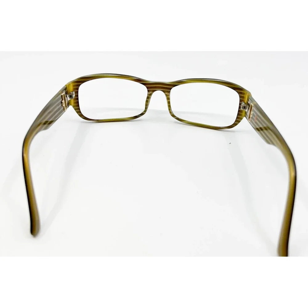 Emporio Armani Eyeglass Frames Womens Brown Striped EA Logo Rectangle 51-16-135